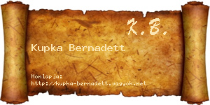 Kupka Bernadett névjegykártya